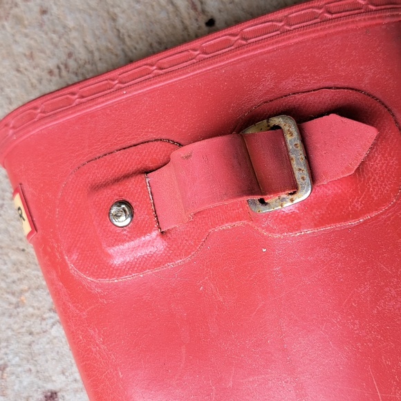 Hunter Red Rain Boots Shoes - Picture 10 of 13